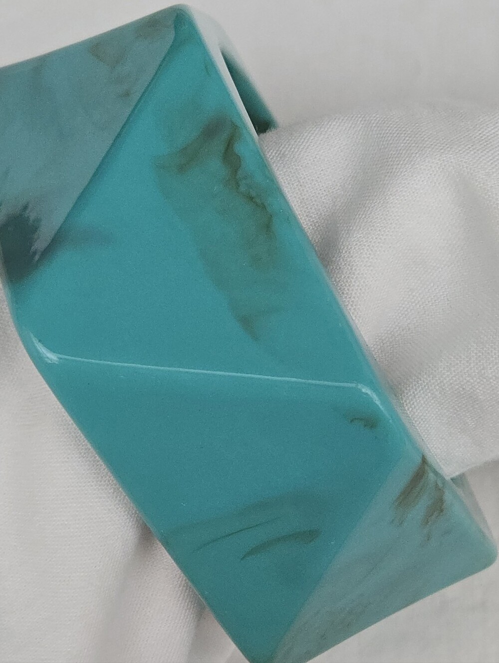 Turquoise Resin Geometric Cuff Bracelet - Women Jewelry Bracelets - Picture 5 of 9